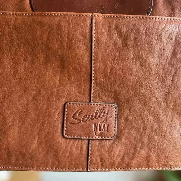 Scully West Tooled Leather Crossbody Bag - 11x8 Western Satchel - Picture 6 of 14